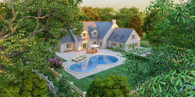 landscaped pool